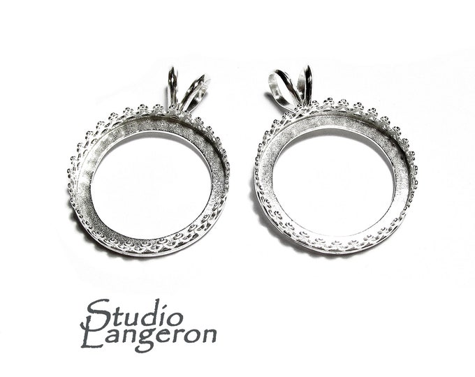 20 mm size 925 Sterling Silver blank pendant, Bezel cup, Jewelry making, Setting, Pendant mounting, Base pendant, Silver pendant - 1 piece