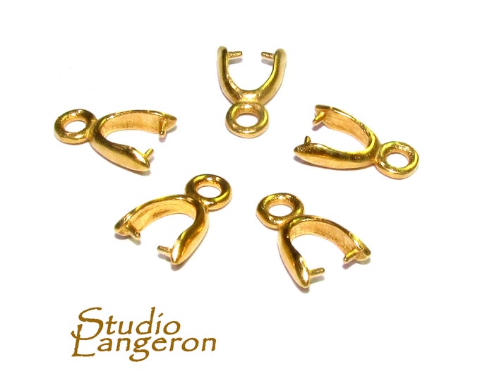 14K Yellow gold filled Pinch small Pendant Bail, Jewelry making, bail for pendant, Bail, Bail gold filled, Bail finding - 1 piece