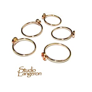 14K Yellow gold filled blank ring with bezel cup 5 mm size 4 - 11, Jewelry making, Gold filled ring, bezel cup, Setting - 1 piece