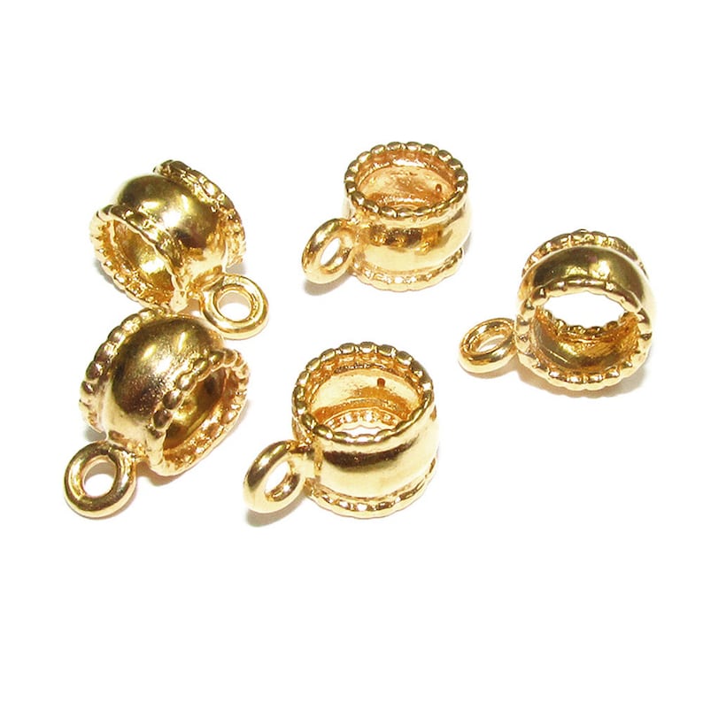 14K Gold Filled Large Tube Pendant Bail With Ring Tube Etsy