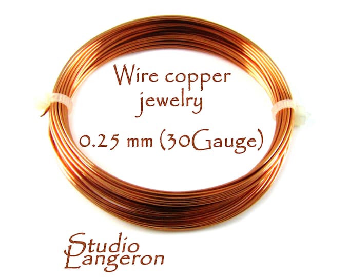 4.5 meters (15 Ft) natural copper wire 30 Gauge, Wire, Wire Wrapping, Copper wire, Copper, Copper findings, Jewelry making