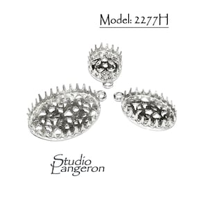 925 Sterling Silver Oval Bezel Cups size 8x10 - 18x25 mm, Setting, Silver bezel cup, Oval Bezel cup, Jewelry making, Pendant - 1 piece