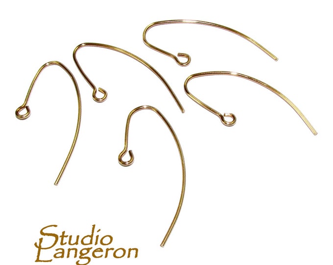 14K Yellow Gold Filled Marquise Ear Wire with open Ring, Earrings gold filled, 14K Gold filled, Jewelry making, Ear Gold filled - 1 pair