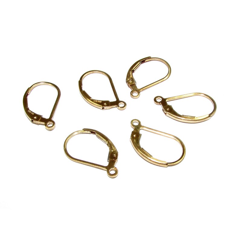 14K Yellow Gold Filled Lever-Back Ear Wire with Open Ring Earrings gold filled Earring components 1 pair Gold Filled 14K Gold filled