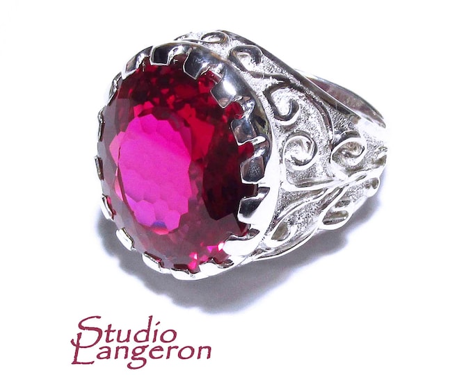 Statement Red topaz ring 925 sterling silver size 8 1/2, Handmade ring, single copy, Red topaz, silver ring, gemstone, Red topaz ring