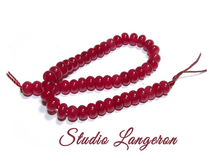 SALE!  Natural Ruby Beads Rondelle 4x6mm 1 strand 20cm long (About 42 beads), Natural Ruby, Jewelry making - 1 strand
