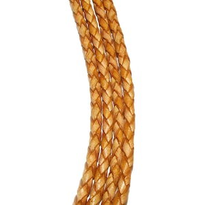 2,5 mm Natürliche antike geflochtene Naturlederschnur, Lederschnur, geflochtene Lederschnur, Naturleder, Schmuckherstellung - 50 cm (1,7 Ft)
