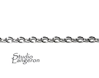 1.2 mm 925 Sterling Silver oval cable chain, silver chain, Jewelry making, silver oval chain, sterling silver shiny chain - 1 Ft (30 cm)