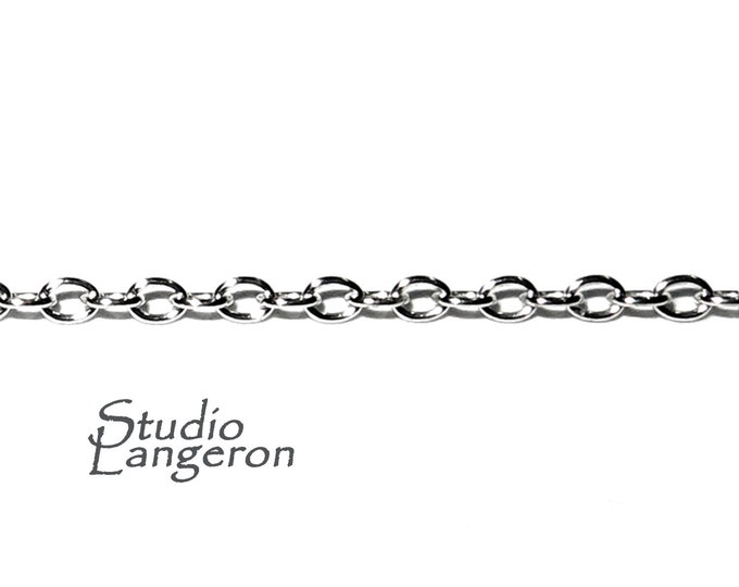1.2 mm 925 Sterling Silver oval cable chain, silver chain, Jewelry making, silver oval chain, sterling silver shiny chain - 1 Ft (30 cm)