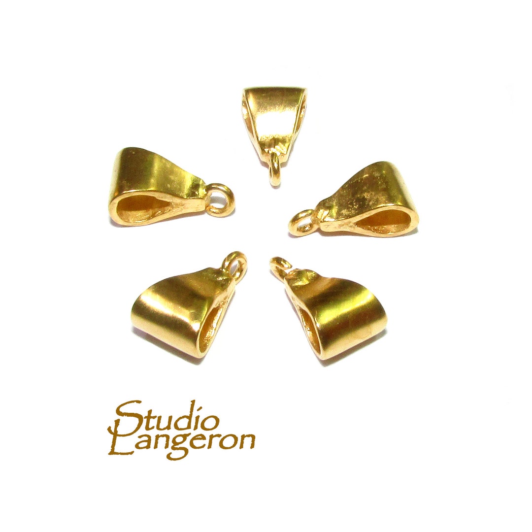 14K Yellow Gold Filled Decorative Triangular Pendant Bail, Bail With