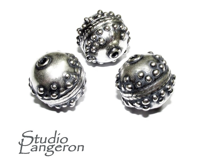 925 sterling silver handmade beads BB68, silver beads, Jewelry making, handmade beads, decorative bead, Original bead, Large beads - 1 piece