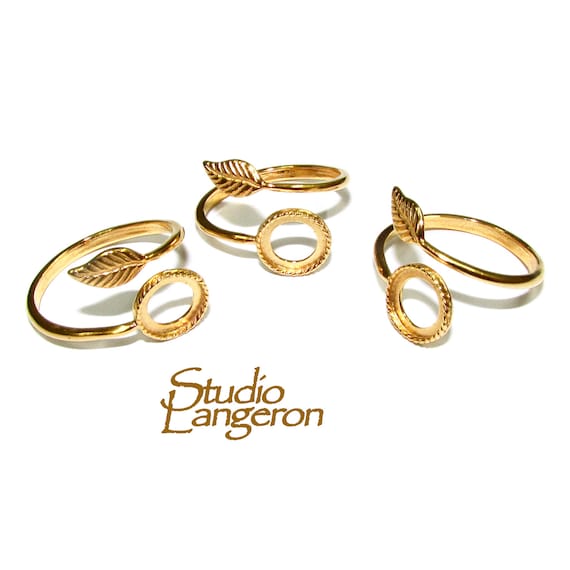 14K Yellow Gold Filled Open Blank Ring With Bezel Cup Mm, Base - Main Image