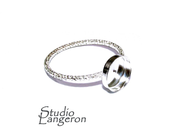 925 sterling silver blank ring with bezel cup 7mm size 4, 5, 6, 7, 8, 9, silver ring, bezel cup, base ring, Jewelry making, Ring - 1 piece