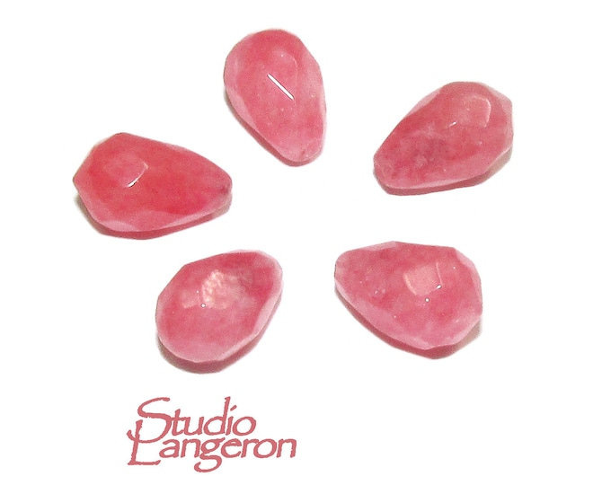 Natural jade Teardrop faceted half drilled small Beads size 10x6 mm, Jewelry making, Matched Half Drilled Beads, Jade Gemstones - 1 piece