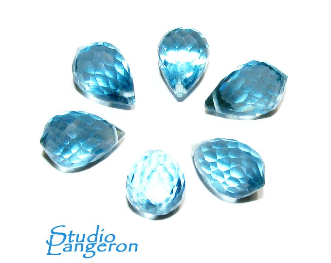 Natural Aquamarine Teardrop faceted Beads size 10x7 mm, Aquamarine Gemstone, Jewelry making, Natural Gemstone Teardrop beads - 1 piece