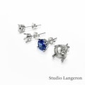 925 Sterling Silver Round blank earrings with 4-Prong Setting size 4, 5, 6, 7, 8mm, Earring Post, Jewelry making, Setting - 1 pair (2 piece) product logo