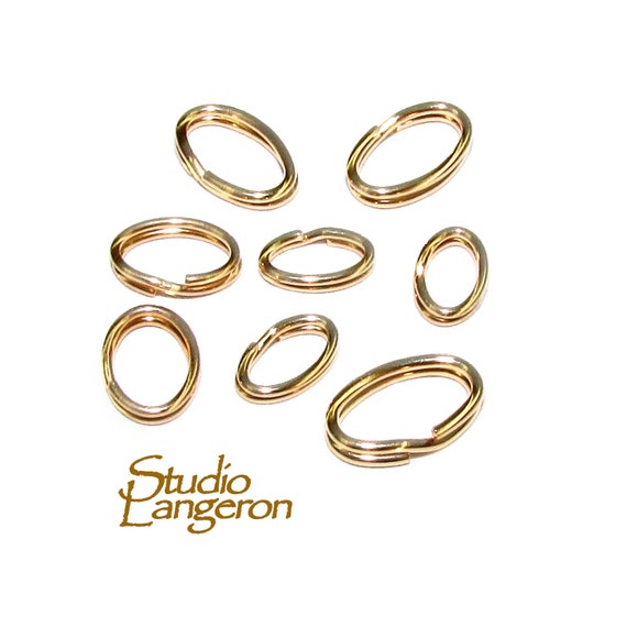 5 pcs/Pkg 14K Gold Filled Oval Split ring size 4.7x6.6 mm, 14K Gold Filled,  Split ring gold filled, Jewelry making, Oval split rings