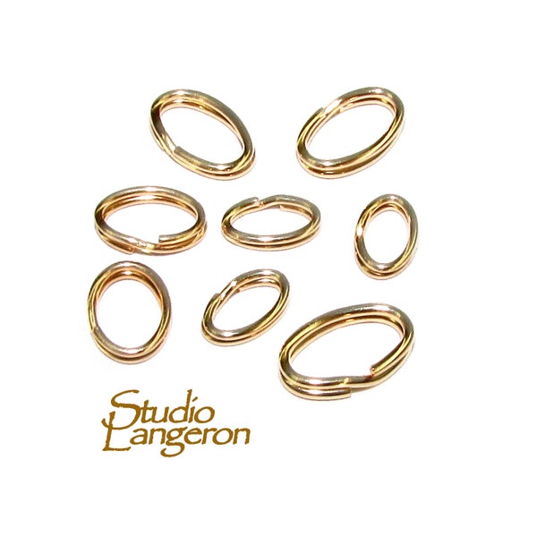 5 pcs/Pkg 14K Gold Filled Oval Split ring size 4.7x6.6 mm, 14K Gold Filled, Split ring gold filled, Jewelry making, Oval split rings
