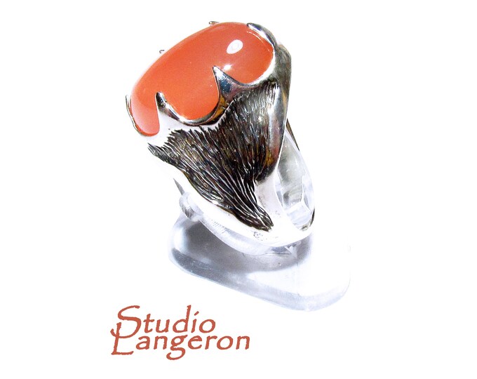 Statement Chalcedony ring 925 sterling silver size 7 1/2, Handmade ring, single copy, 925 sterling silver, Natural Chalcedony, gemstone