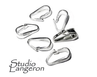 Enganche pequeño para colgante de plata de ley 925 con cierre a presión, tamaño 5,5 x 2,0 mm, enganche de plata de ley con cierre a presión, fabricación de joyas, componentes para enganches - 1 pieza