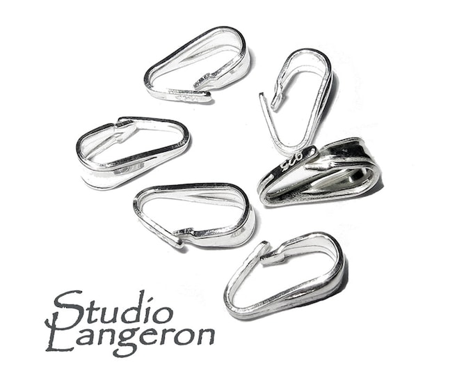 925 Sterling silver small Snap-On Pendant Bail size 5.5x2.0 mm, sterling silver Snap-On Bail, Jewelry making, Bail findings - 1 piece