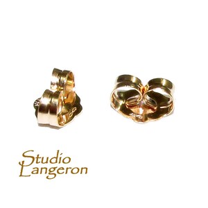 14K Yellow solid gold large Butterfly Earring Backs, Butterfly earring gold, Earring gold, Solid gold 14K, Jewelry making - 1 pair (2 piece)
