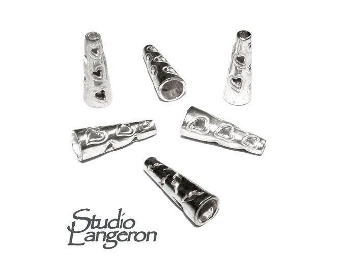 925 Sterling silver Small Bead Cones, Beading, Bead cones, Jewelry making, Silver 925, Lariat, End caps, Silver cone - 1 pair (2 pieces)