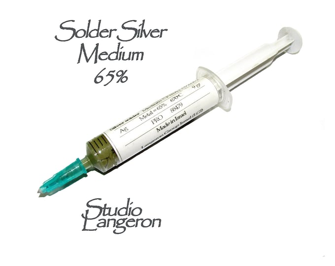 Silver Solder Paste 9 g Medium Syringe, Melting Point 670, solder silver syringe, solder silver 65%, Medium solder, Jewelry making - 1 piece