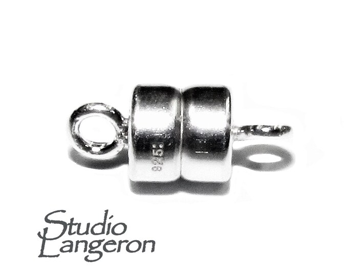 925 Sterling Silver Small Magnetic Clasps size 4.5x4.0 mm, Magnetic clasps, Jewelry making, Clasp findings, 925 silver clasp - 1 piece
