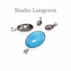 925 Sterling Silver blank pendants sizes 5x7 - 30x40mm, Setting, Silver pendants, Silver Bezel cups,  Jewelry making, Setting - 1 piece
