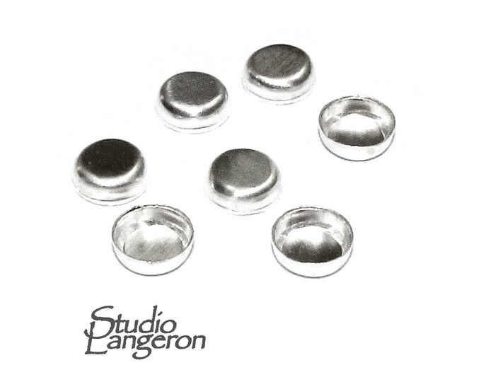 10 pcs 4.0 mm size  Sterling Silver Round Bezel Cups , Bezel cup, Silver bezel cup, Jewelry making, Setting, Bezel cup, Sterling silver