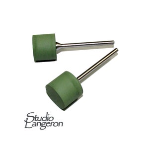 Green Rubber Silicone Cylinder Polishers, Jewelry tools, Coarse grit, Jewelry making - 1 piece