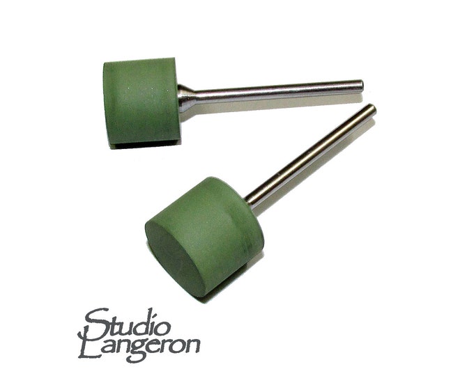 Green Rubber Silicone Cylinder Polishers, Jewelry tools, Coarse grit, Jewelry making - 1 piece
