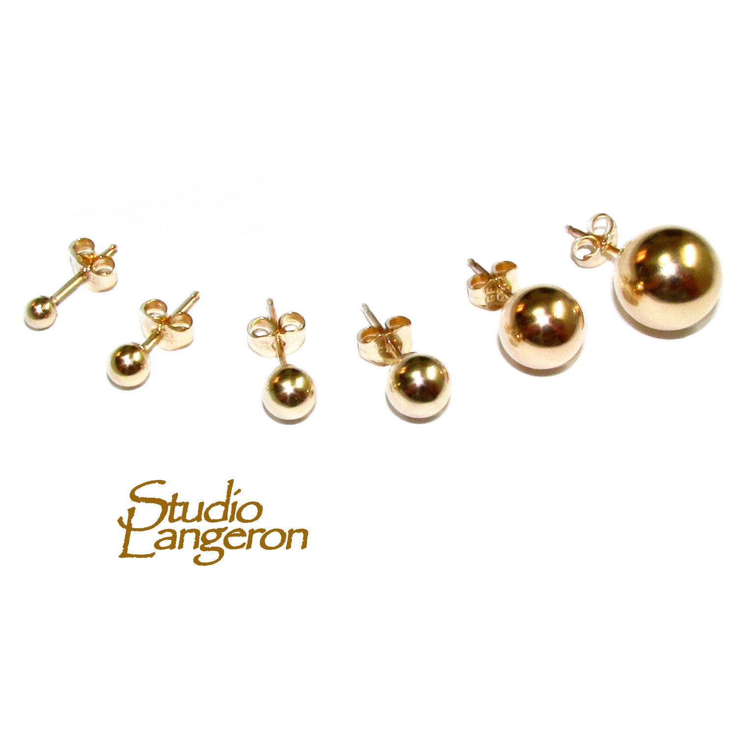 Earring Findings, Earring Hooks with Ball 19mm, 14k Gold-Filled (1