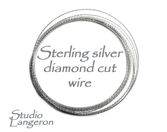 925 sterling silver diamond cut wire  20, 18, 16, 15, 12GA, silver wire, diamond cut wire, wire, Jewelry making - 1 Ft (30 cm)