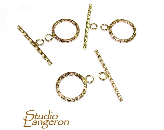 14K Yellow Gold filled Flat Toggle Clasps size 13 mm, Gold Filled Toggle clasp, Jewelry making, 14K Gold Filled clasp, Gold Filled - 1 piece