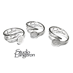 925 sterling silver open blank ring with a platform for gluing size 9 mm, silver ring, base ring, Setting, Jewelry making, gluing - 1 piece