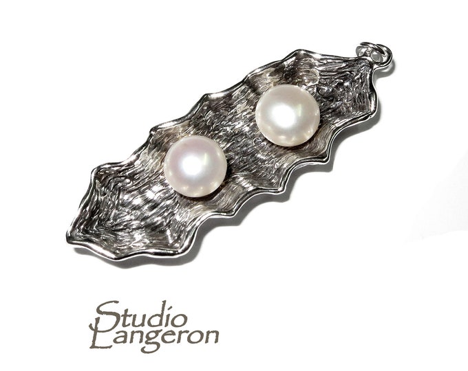 Pearls pendant 925 sterling silver size 5.0x2.0 cm, 100% handmade, single copy, Natural Pearl, Handmade pendant