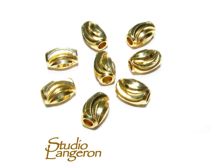 14K yellow gold filled oval diamond cut beads size 5x7 mm, Oval Beads, Gold filled beads, Jewelry making, diamond cut beads - 1 piece