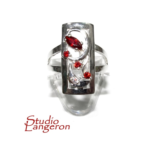 Red topaz ring 925 sterling silver size 8, Handmade ring, single copy, sterling silver ring, Red topaz, silver ring, gemstone, ring, Red