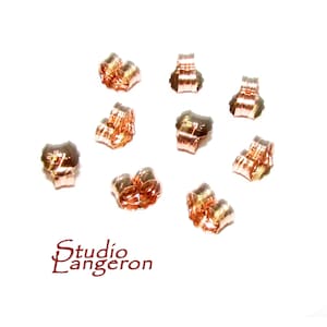 14K Rose Gold Filled Friction Ear Nuts, Butterfly Earring Backs, Earring components, Jewelry making, Rose gold filled - 1 pair (2 pieces)