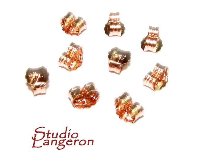 14K Rose Gold Filled Friction Ear Nuts, Butterfly Earring Backs, Earring components, Jewelry making, Rose gold filled - 1 pair (2 pieces)
