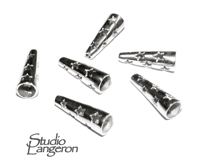 925 Sterling silver Small Bead Cones, Beading, Bead cone, Sterling silver, Jewelry making, Lariat, End caps, Silver cone - 1 pair (2 pieces)
