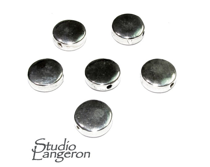 925 Sterling silver Round flat beads size 7.0x2.7 mm, Flat beads, Beads for bracelets, 925 Silver beads, Jewelry making, Beads - 1 piece