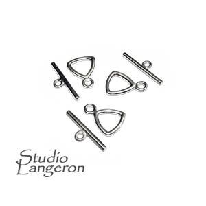 925 Sterling Silver Triangular Toggle Clasps sizes 9.0 mm, Toggle clasp, Clasp, Sterling silver, Jewelry making, Silver clasp - 1 piece