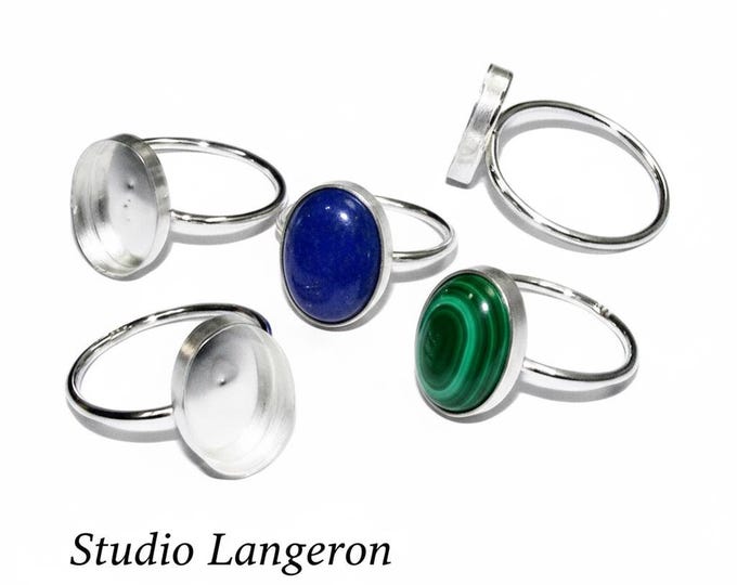 925 sterling silver blank ring with oval bezel cup 10x14mm size 4 - 11, setting, bezel cup, base ring, Jewelry making, Silver ring - 1 piece