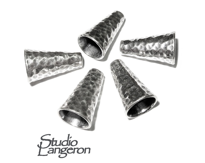 925 Sterling silver Bead Cones, Beading, Beading cones, Sterling silver, Jewelry making, Lariat, End caps, Silver cone - 1 pair (2 piece)
