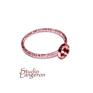 14K Rose gold filled blank ring with bezel cup 5 mm size 4 - 11, Jewelry making, Gold filled ring, bezel cup, Setting, Base ring - 1 piece