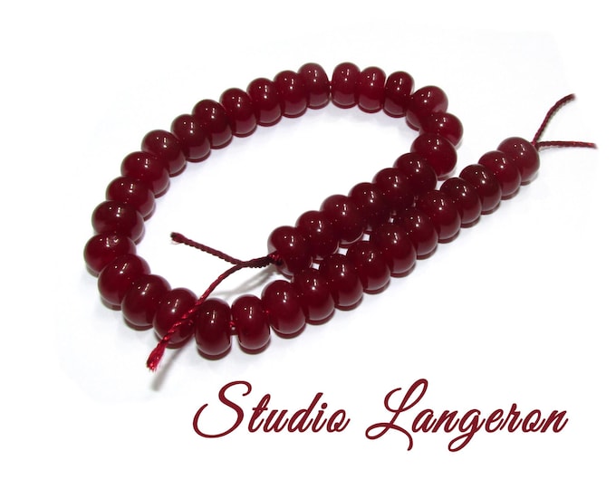 SALE!  Natural Ruby Beads Rondelle 5x8mm 1 strand 20cm long (About 35 beads), Natural Ruby, Jewelry making - 1 strand