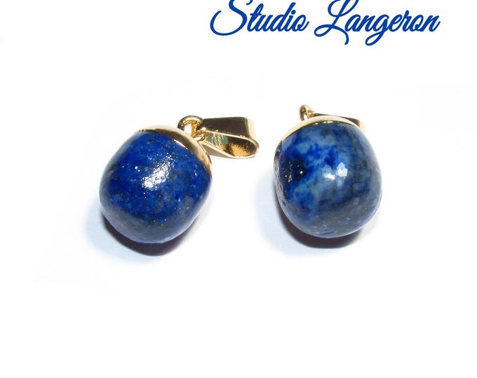 14K gold filled Natural Lapis lazuli Pendants Reiki with bail size 13x18mm, pendant Reiki, Jewelry making, Lapis lazuli, Pendant - 1 piece